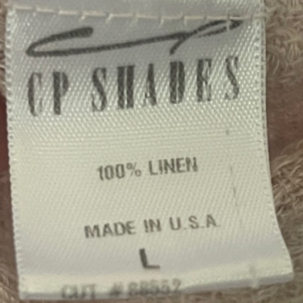 CP Shades NWOT 100% Linen. Made in USA. Oyster Pink Sleeveless V-Neck Top - Picture 4 of 4